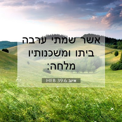 Picture 07 - איוב 39:6 HEB - אשר שמתי ערבה ביתו - Bible Verse Picture
