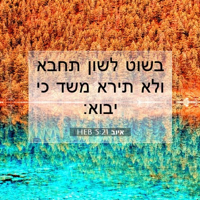 Picture 07 - איוב 5:21 HEB - בשוט לשון תחבא ולא תירא משד - Bible Verse Picture