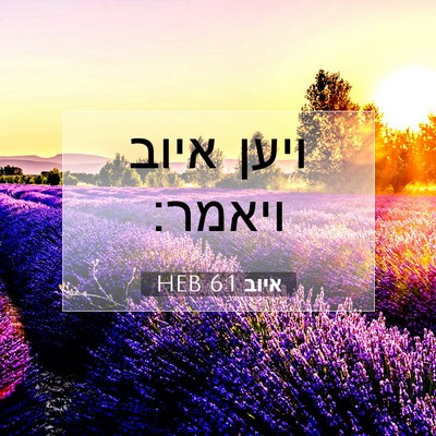 Picture 07 - איוב 6:1 HEB - ויען איוב - Bible Verse Picture