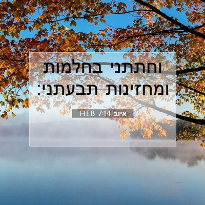 Picture 07 - איוב 7:14 HEB - וחתתני בחלמות ומחזינות - Bible Verse Picture