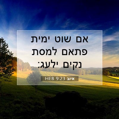 Picture 07 - איוב 9:23 HEB - אם שוט ימית פתאם למסת נקים - Bible Verse Picture