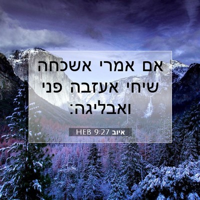 Picture 07 - איוב 9:27 HEB - אם אמרי אשכחה שיחי אעזבה - Bible Verse Picture