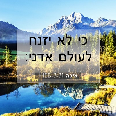 Picture 07 - איכה 3:31 HEB - כי לא יזנח לעולם - Bible Verse Picture