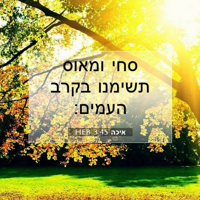 Picture 07 - איכה 3:45 HEB - סחי ומאוס תשימנו בקרב - Bible Verse Picture