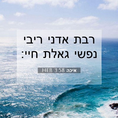Picture 07 - איכה 3:58 HEB - רבת אדני ריבי נפשי גאלת - Bible Verse Picture