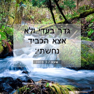 Picture 07 - איכה 3:7 HEB - גדר בעדי ולא אצא הכביד - Bible Verse Picture