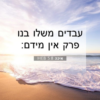 Picture 07 - איכה 5:8 HEB - עבדים משלו בנו פרק אין - Bible Verse Picture