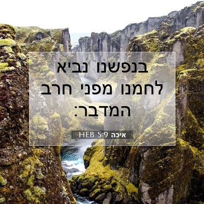 Picture 07 - איכה 5:9 HEB - בנפשנו נביא לחמנו מפני חרב - Bible Verse Picture