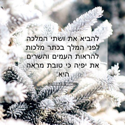 Picture 07 - אסתר 1:11 HEB - להביא את ושתי המלכה לפני - Bible Verse Picture