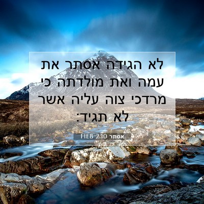 Picture 07 - אסתר 2:10 HEB - לא הגידה אסתר את עמה ואת - Bible Verse Picture