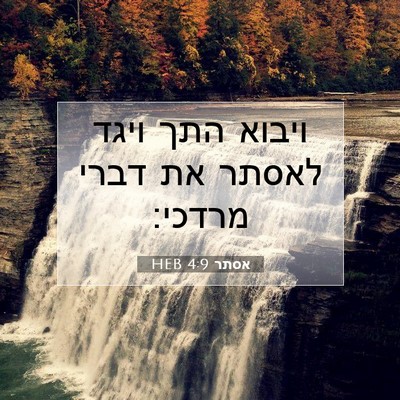 Picture 07 - אסתר 4:9 HEB - ויבוא התך ויגד לאסתר את - Bible Verse Picture