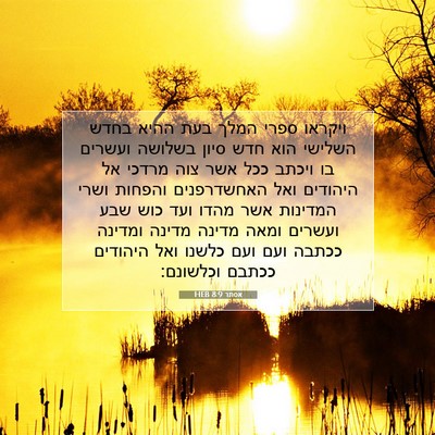 Picture 07 - אסתר 8:9 HEB - ויקראו ספרי המלך בעת ההיא - Bible Verse Picture
