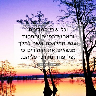 Picture 07 - אסתר 9:3 HEB - וכל שרי המדינות - Bible Verse Picture