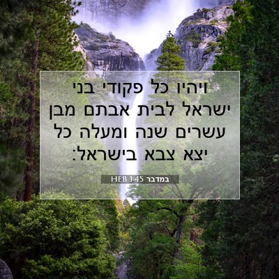 Picture 07 - במדבר 1:45 HEB - ויהיו כל פקודי בני ישראל - Bible Verse Picture