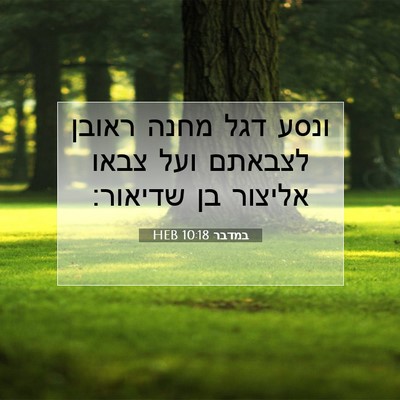 Picture 07 - במדבר 10:18 HEB - ונסע דגל מחנה ראובן לצבאתם - Bible Verse Picture