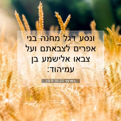 Picture 07 - במדבר 10:22 HEB - ונסע דגל מחנה בני אפרים - Bible Verse Picture