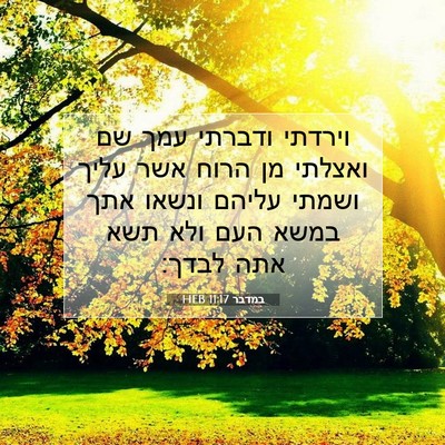 Picture 07 - במדבר 11:17 HEB - וירדתי ודברתי עמך שם - Bible Verse Picture
