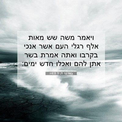 Picture 07 - במדבר 11:21 HEB - ויאמר משה שש מאות אלף רגלי - Bible Verse Picture