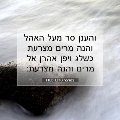 Picture 07 - במדבר 12:10 HEB - והענן סר מעל האהל והנה מרים - Bible Verse Picture