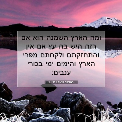 Picture 07 - במדבר 13:20 HEB - ומה הארץ השמנה הוא אם רזה - Bible Verse Picture