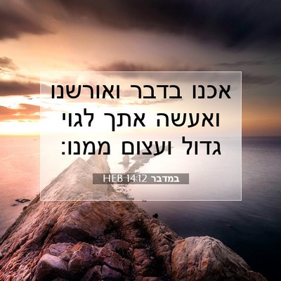 Picture 07 - במדבר 14:12 HEB - אכנו בדבר ואורשנו ואעשה - Bible Verse Picture