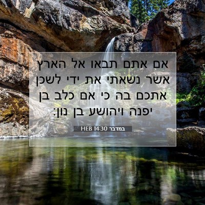 Picture 07 - במדבר 14:30 HEB - אם אתם תבאו אל הארץ אשר - Bible Verse Picture