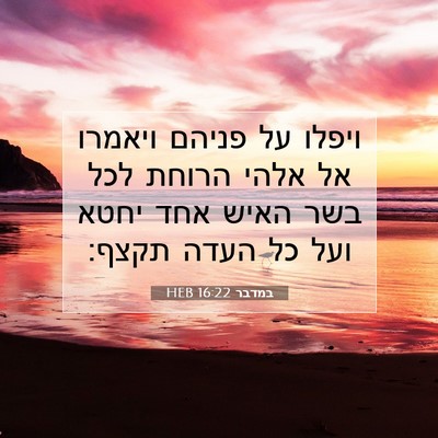 Picture 07 - במדבר 16:22 HEB - ויפלו על פניהם ויאמרו אל - Bible Verse Picture