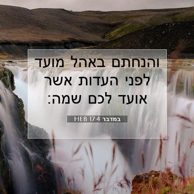 Picture 07 - במדבר 17:4 HEB - והנחתם באהל מועד לפני - Bible Verse Picture