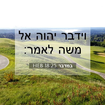 Picture 07 - במדבר 18:25 HEB - וידבר יהוה אל משה - Bible Verse Picture