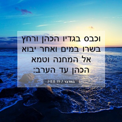 Picture 07 - במדבר 19:7 HEB - וכבס בגדיו הכהן ורחץ בשרו - Bible Verse Picture