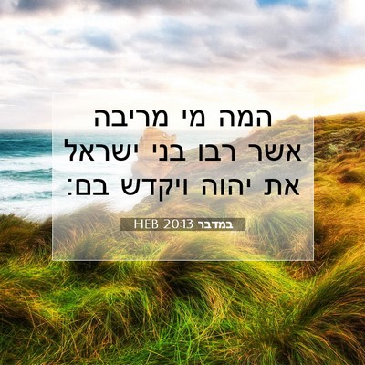 Picture 07 - במדבר 20:13 HEB - המה מי מריבה אשר רבו בני - Bible Verse Picture