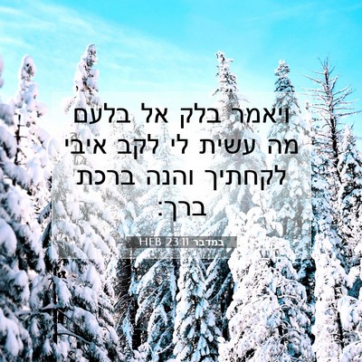 Picture 07 - במדבר 23:11 HEB - ויאמר בלק אל בלעם מה עשית - Bible Verse Picture
