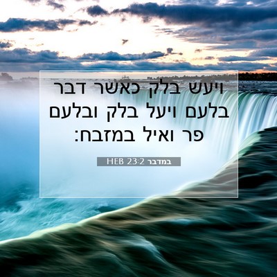 Picture 07 - במדבר 23:2 HEB - ויעש בלק כאשר דבר בלעם ויעל - Bible Verse Picture