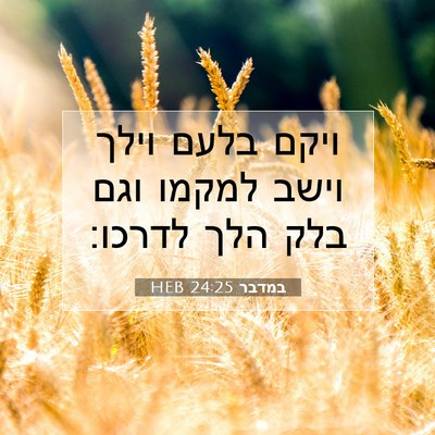 Picture 07 - במדבר 24:25 HEB - ויקם בלעם וילך וישב למקמו - Bible Verse Picture