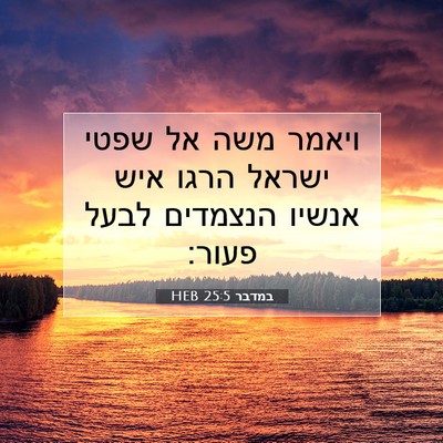 Picture 07 - במדבר 25:5 HEB - ויאמר משה אל שפטי ישראל - Bible Verse Picture