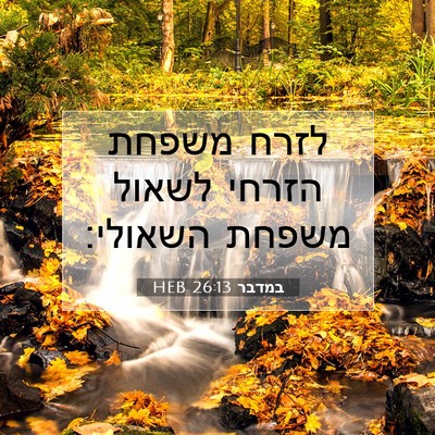 Picture 07 - במדבר 26:13 HEB - לזרח משפחת הזרחי לשאול - Bible Verse Picture