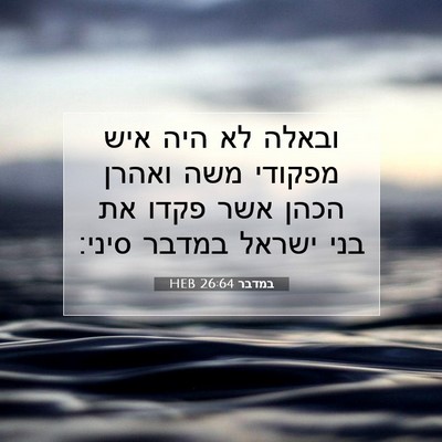 Picture 07 - במדבר 26:64 HEB - ובאלה לא היה איש מפקודי משה - Bible Verse Picture