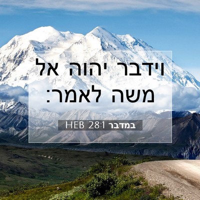 Picture 07 - במדבר 28:1 HEB - וידבר יהוה אל משה - Bible Verse Picture