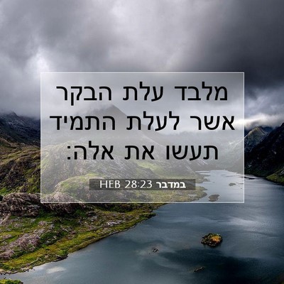 Picture 07 - במדבר 28:23 HEB - מלבד עלת הבקר אשר לעלת - Bible Verse Picture
