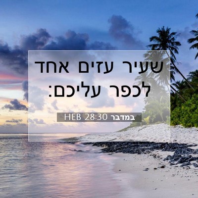Picture 07 - במדבר 28:30 HEB - שעיר עזים אחד לכפר - Bible Verse Picture
