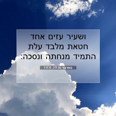 Picture 07 - במדבר 29:16 HEB - ושעיר עזים אחד חטאת מלבד - Bible Verse Picture