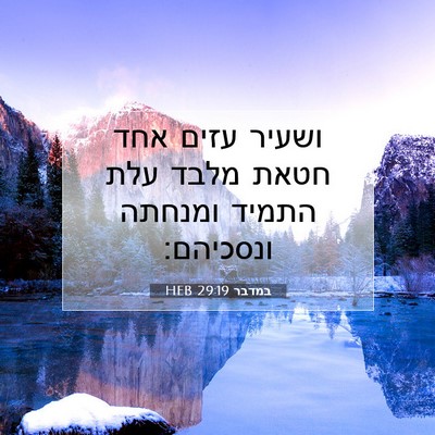 Picture 07 - במדבר 29:19 HEB - ושעיר עזים אחד חטאת מלבד - Bible Verse Picture