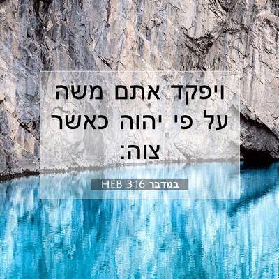 Picture 07 - במדבר 3:16 HEB - ויפקד אתם משה על פי יהוה - Bible Verse Picture
