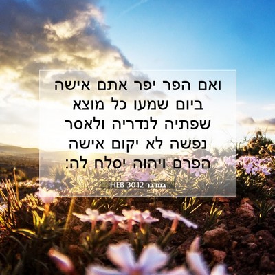 Picture 07 - במדבר 30:12 HEB - ואם הפר יפר אתם אישה ביום - Bible Verse Picture