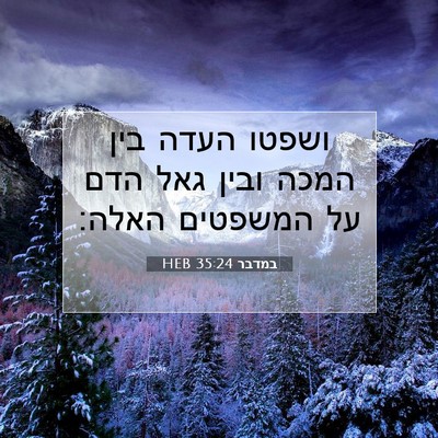 Picture 07 - במדבר 35:24 HEB - ושפטו העדה בין המכה ובין - Bible Verse Picture