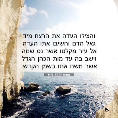 Picture 07 - במדבר 35:25 HEB - והצילו העדה את הרצח מיד גאל - Bible Verse Picture