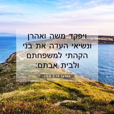 Picture 07 - במדבר 4:34 HEB - ויפקד משה ואהרן ונשיאי - Bible Verse Picture