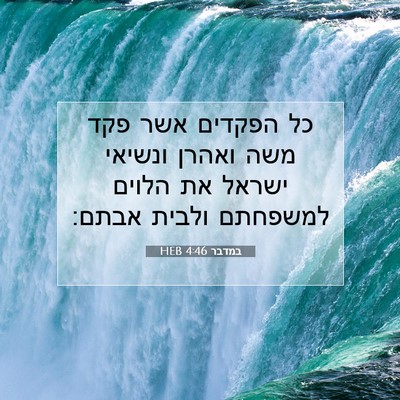 Picture 07 - במדבר 4:46 HEB - כל הפקדים אשר פקד משה ואהרן - Bible Verse Picture