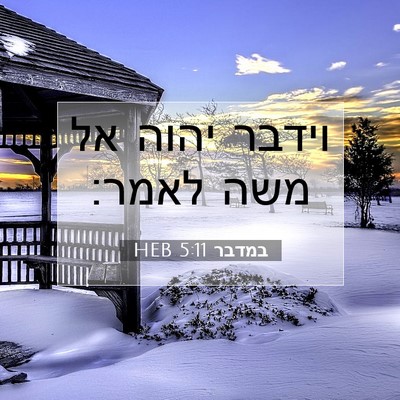 Picture 07 - במדבר 5:11 HEB - וידבר יהוה אל משה - Bible Verse Picture