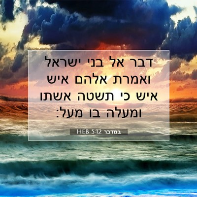 Picture 07 - במדבר 5:12 HEB - דבר אל בני ישראל ואמרת אלהם - Bible Verse Picture